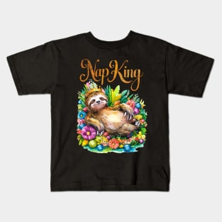 Nap King: The Sleepy Sloth Kids T-Shirt